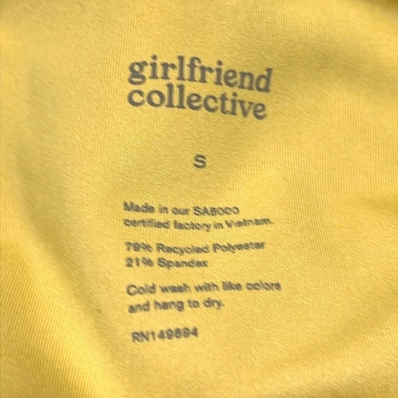 Girlfriend Collective High Rise Compression Leggings Chartreuse FULL LENGTH - Picture 6 of 6